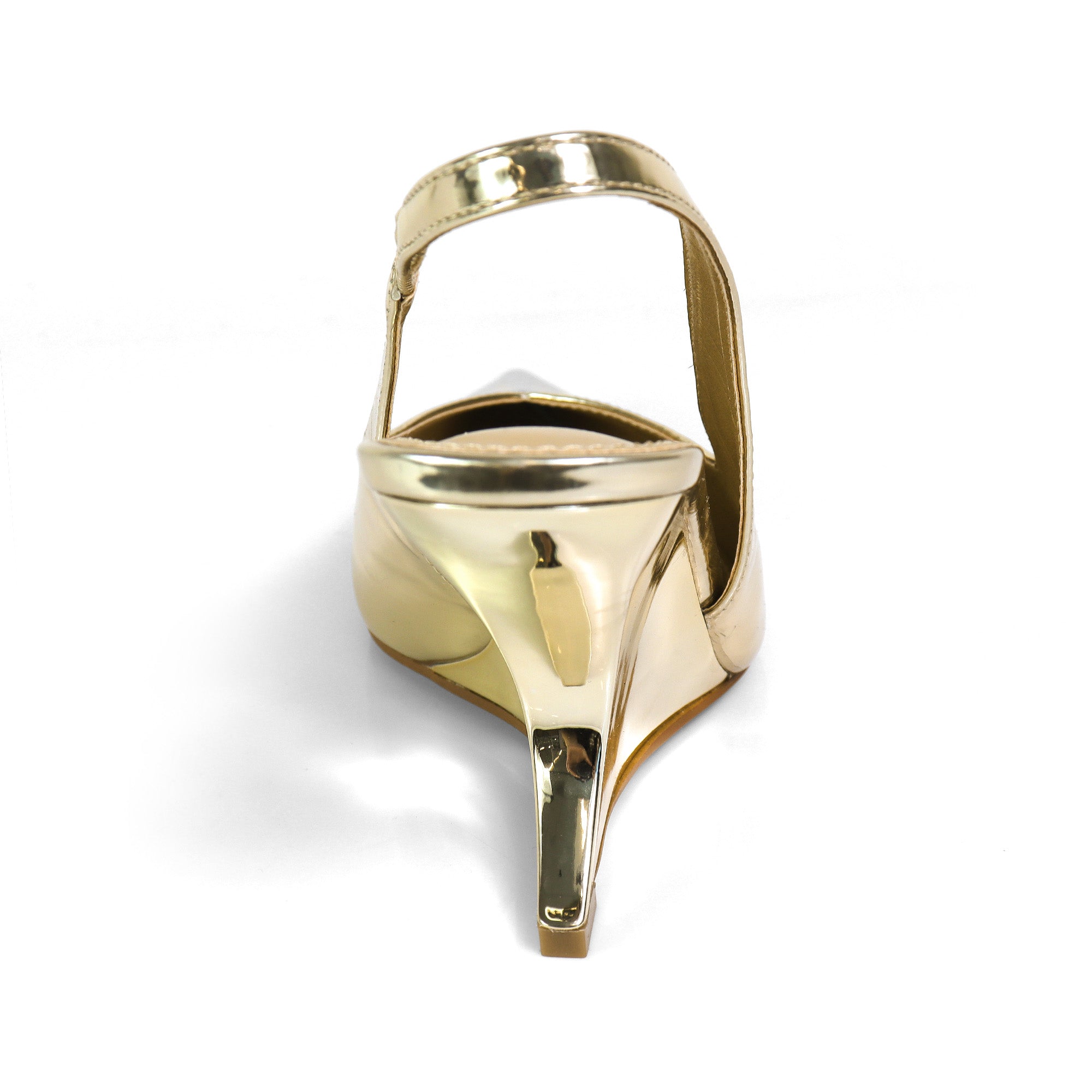 RENATO-1 POINTED TOE SLINGBACK TAIL WEDGE GOLD