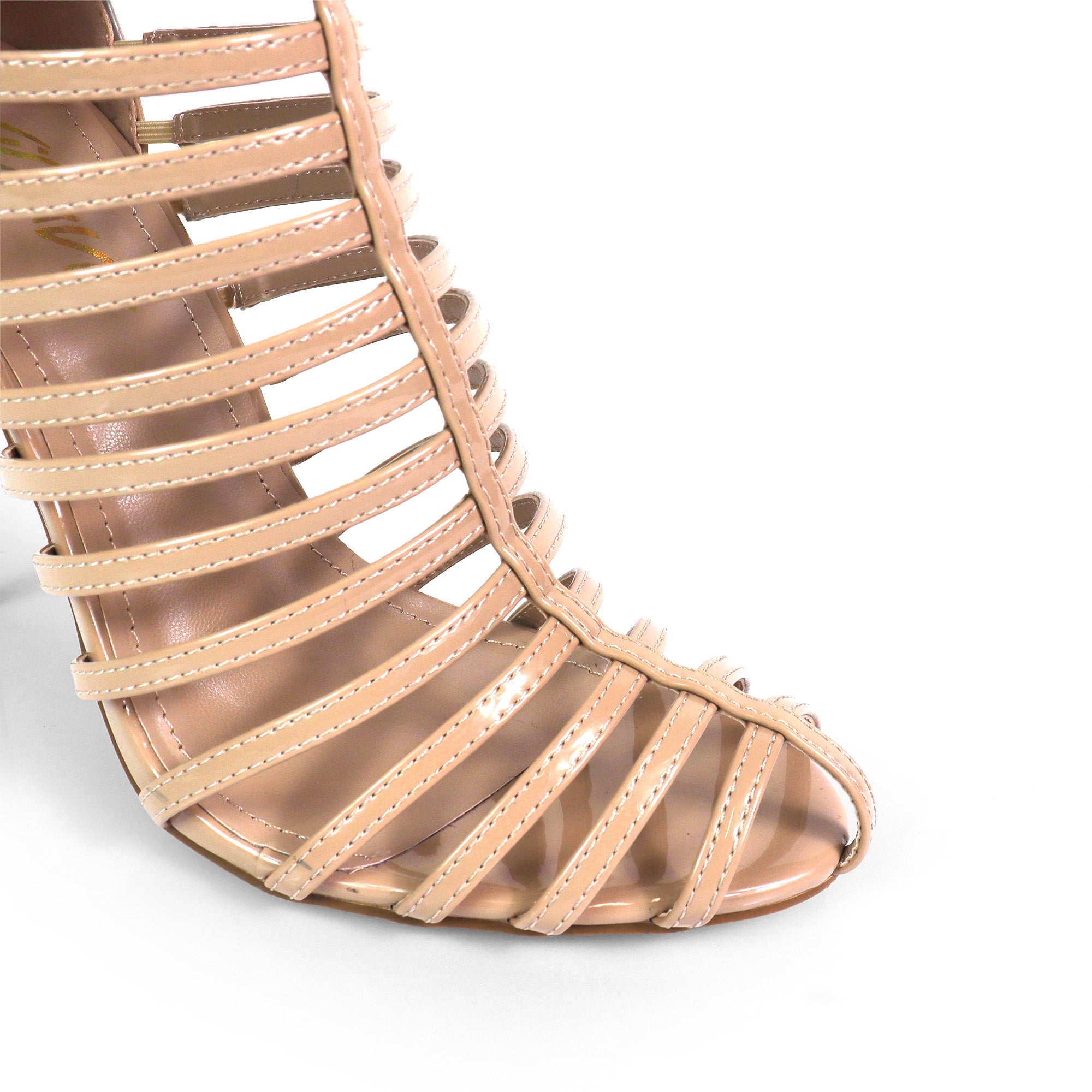 ROCKY-4 CAGED SANDAL W/ HEEL NUDE