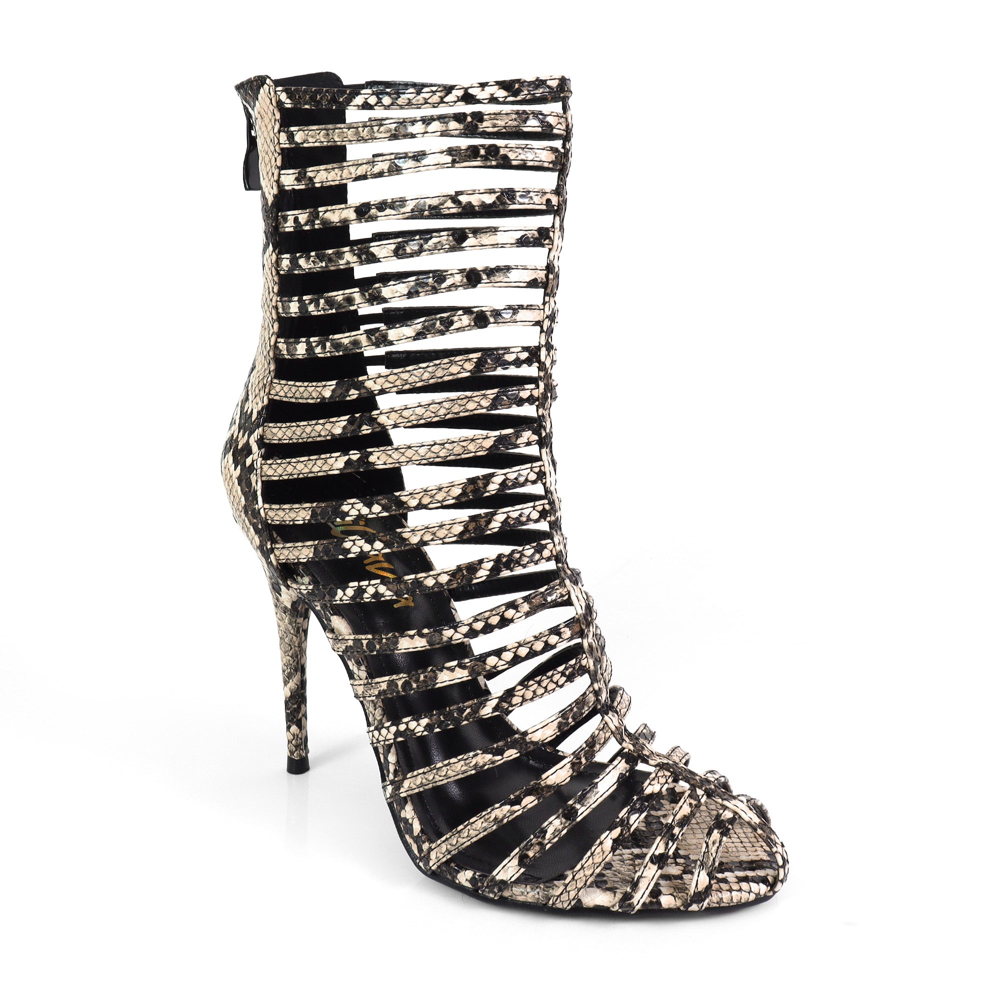 ROCKY-4 CAGED SANDAL W/ HEEL SNAKE