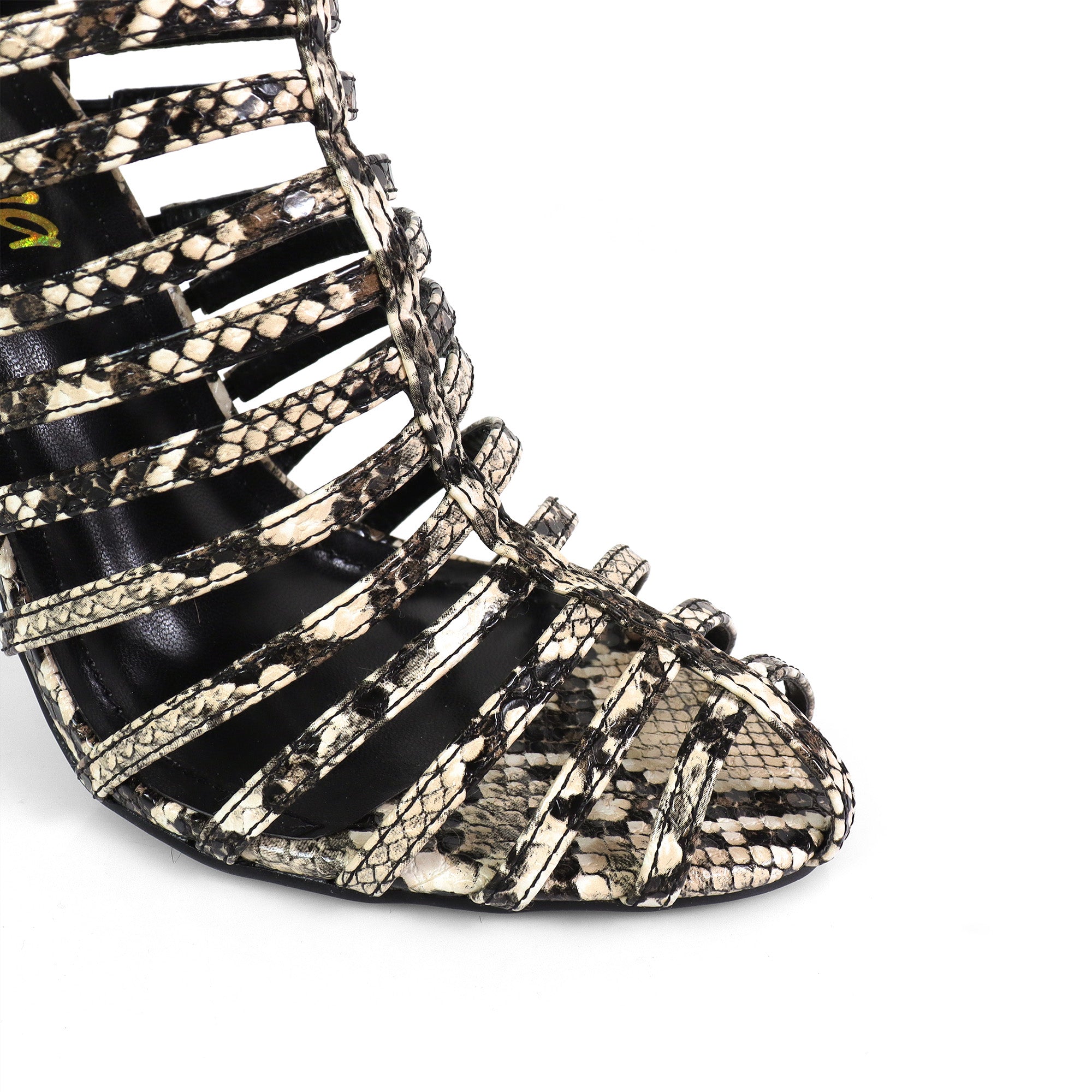 ROCKY-4 CAGED SANDAL W/ HEEL SNAKE