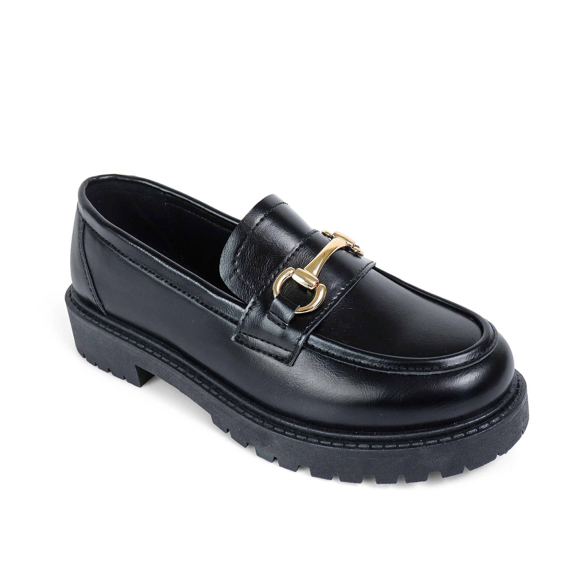 SENSO-2 THICK SOLE LOAFER WITH BUCKLE BLACK