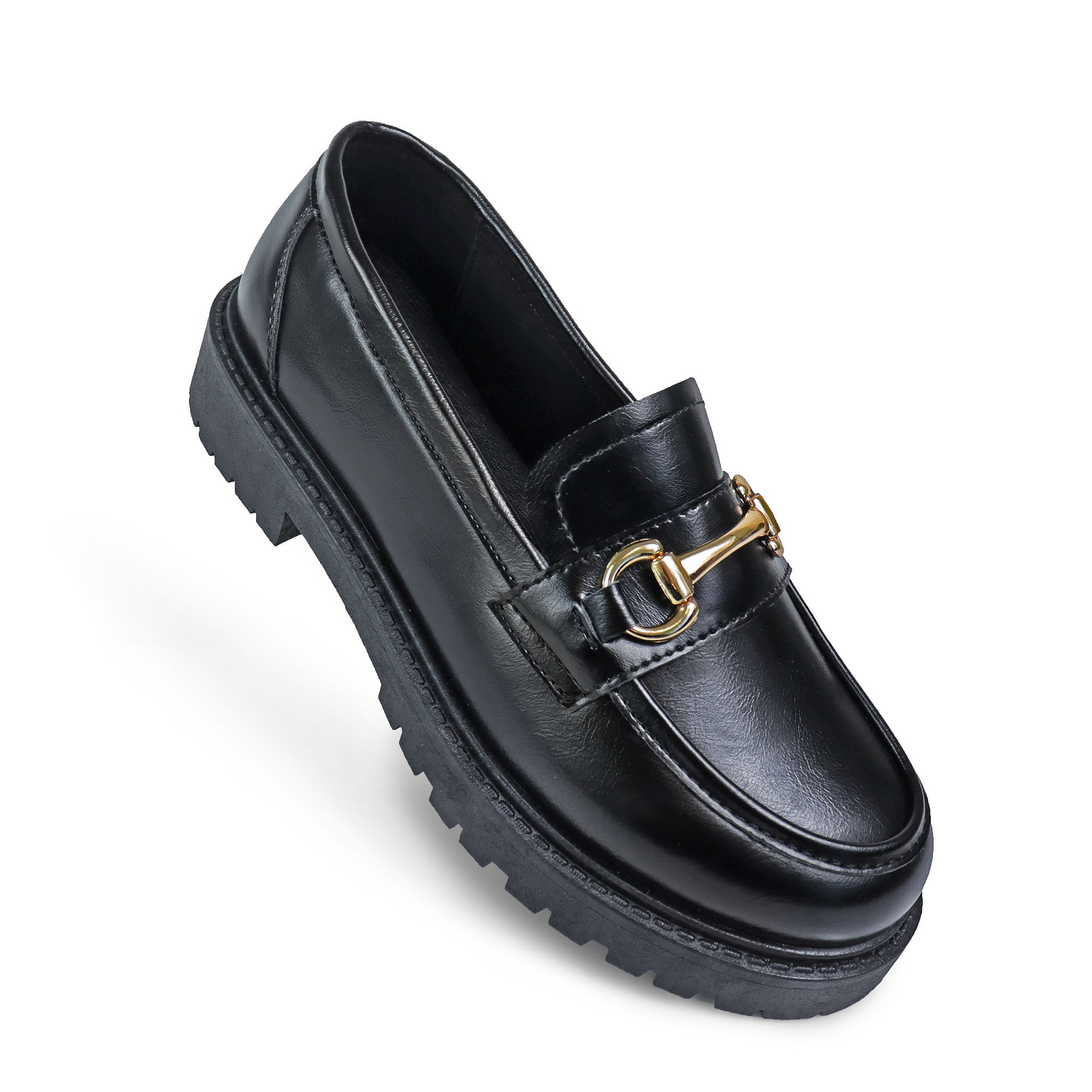 SENSO-2 THICK SOLE LOAFER WITH BUCKLE BLACK