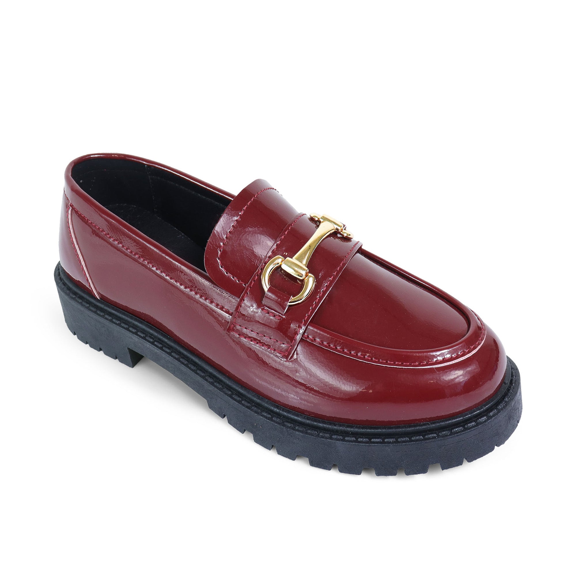 SENSO-2 THICK SOLE LOAFER WITH BUCKLE BURGUNDY