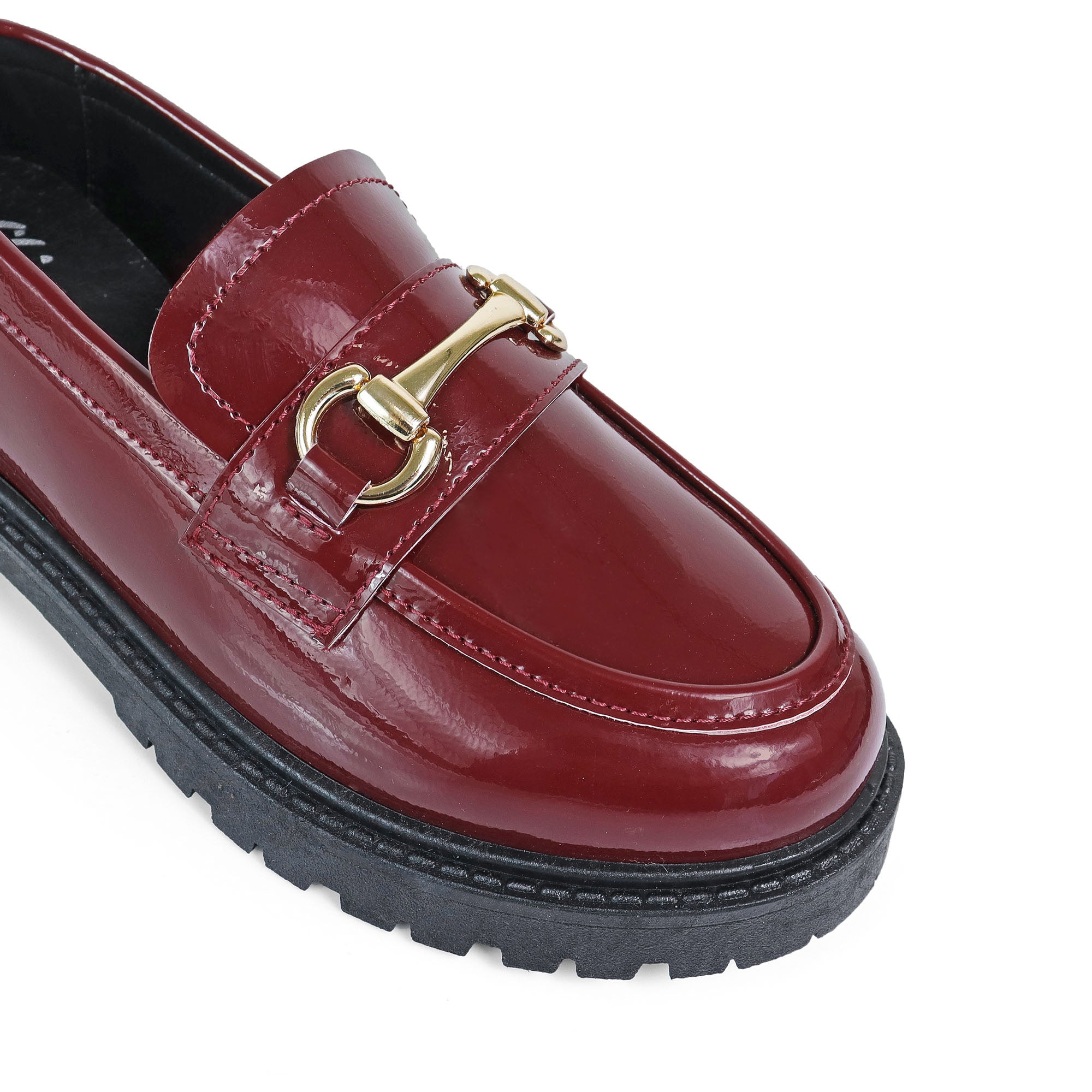 SENSO-2 THICK SOLE LOAFER WITH BUCKLE BURGUNDY