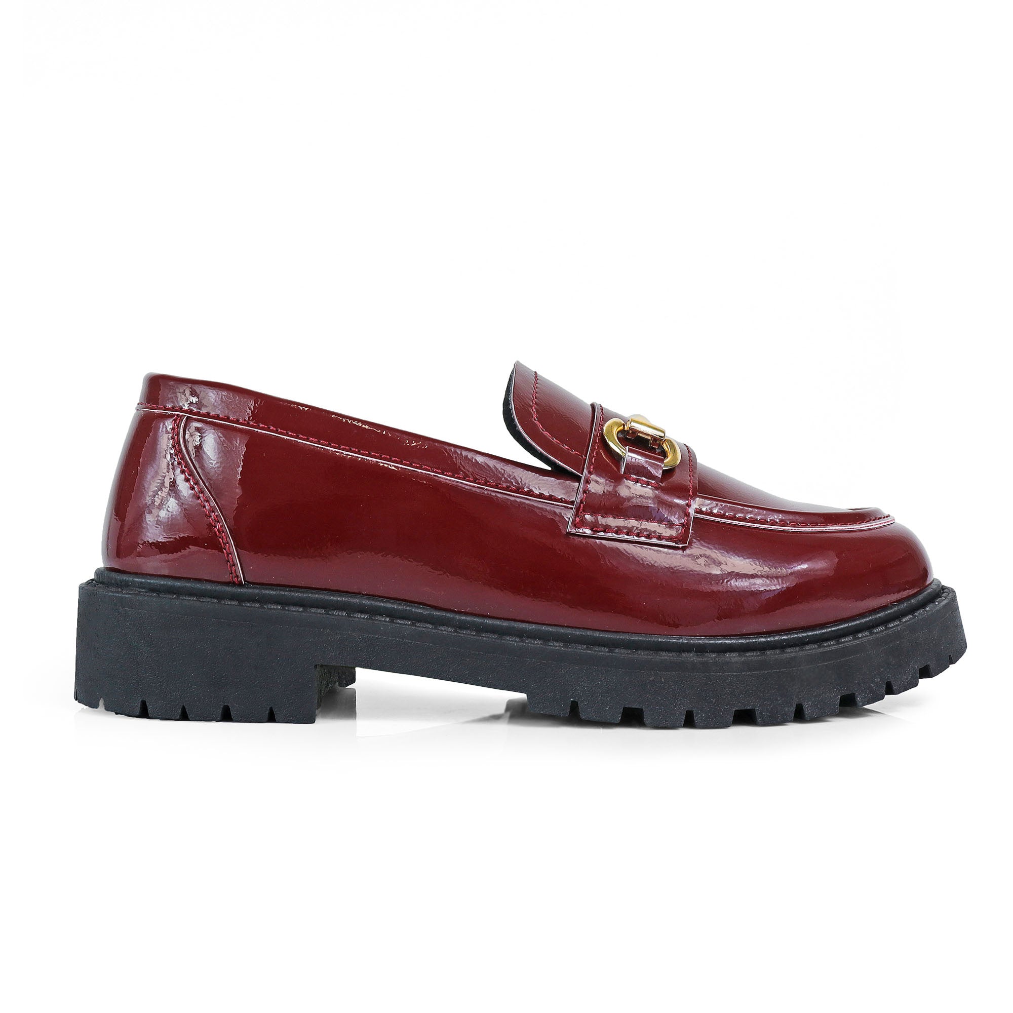 SENSO-2 THICK SOLE LOAFER WITH BUCKLE BURGUNDY