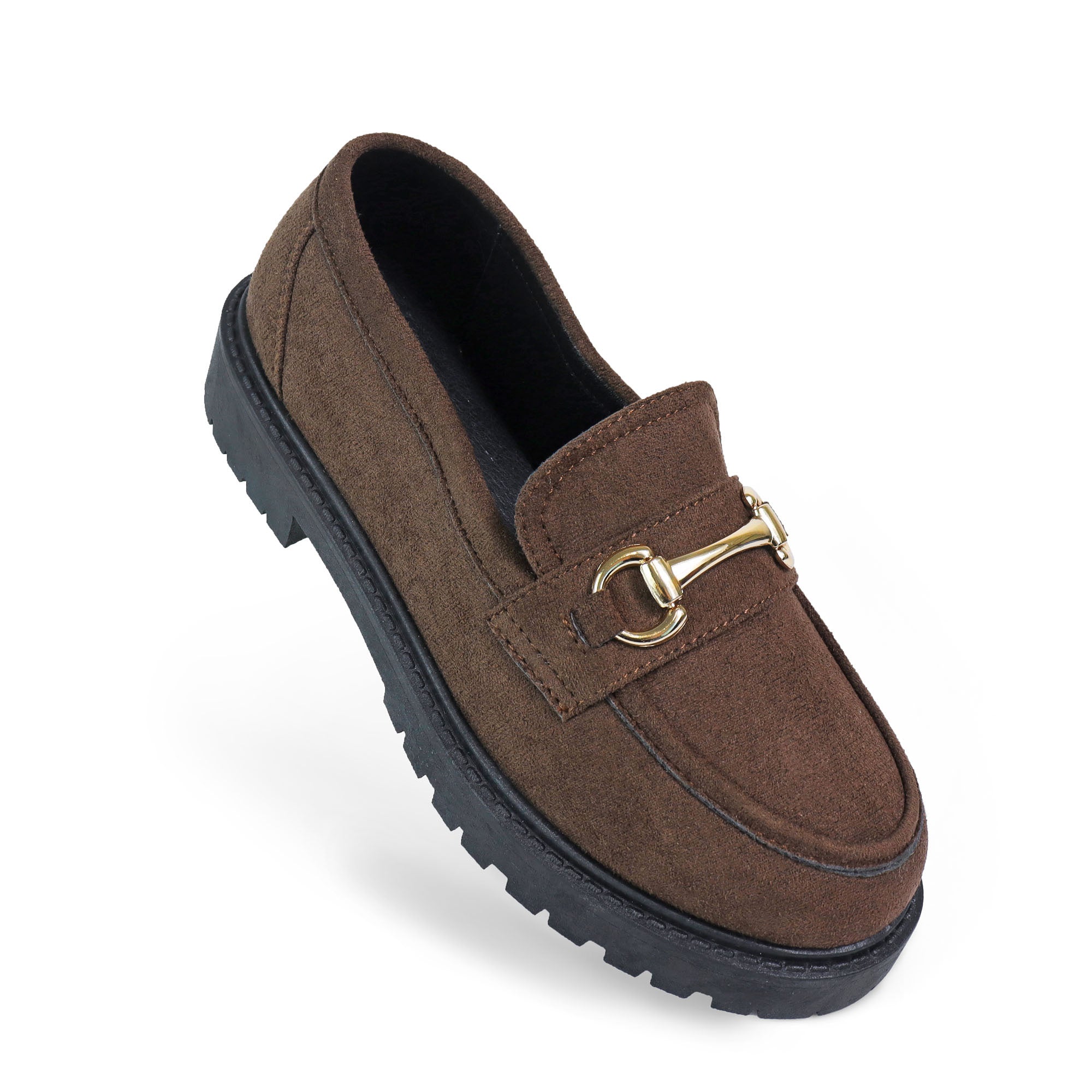SENSO-2 THICK SOLE LOAFER WITH BUCKLE CHOCOLATE SUEDE