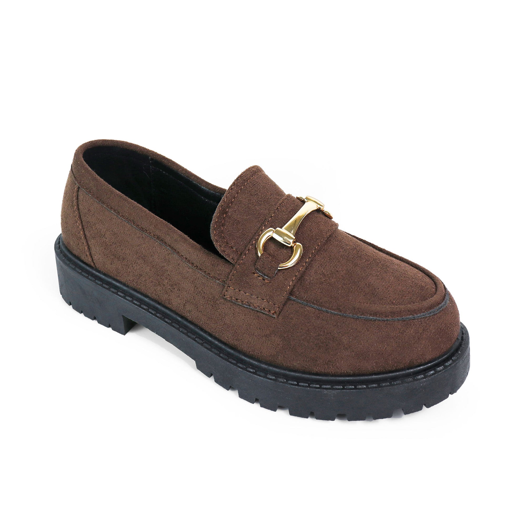 SENSO-2 THICK SOLE LOAFER WITH BUCKLE CHOCOLATE SUEDE