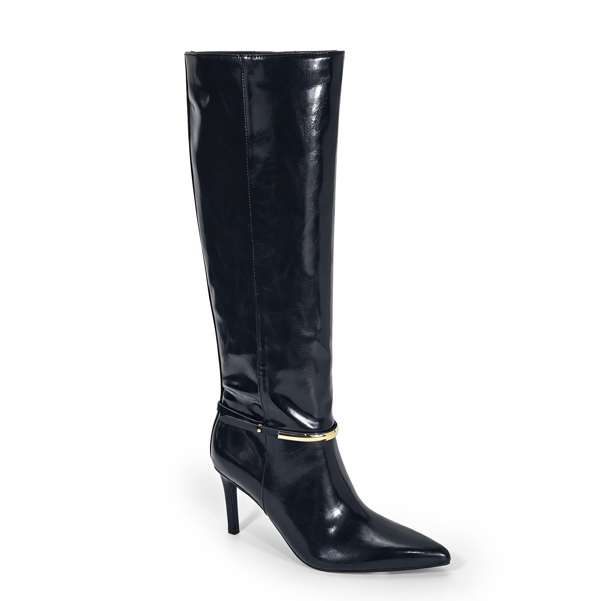 TAMSYN-1 RING CALF LENGTH SHAFT BOOTS BLACK