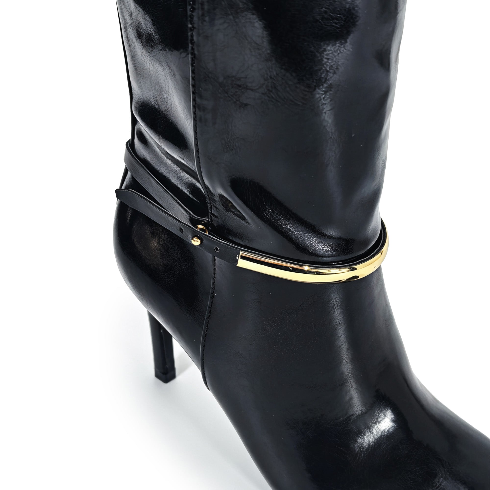 TAMSYN-1 RING CALF LENGTH SHAFT BOOTS BLACK