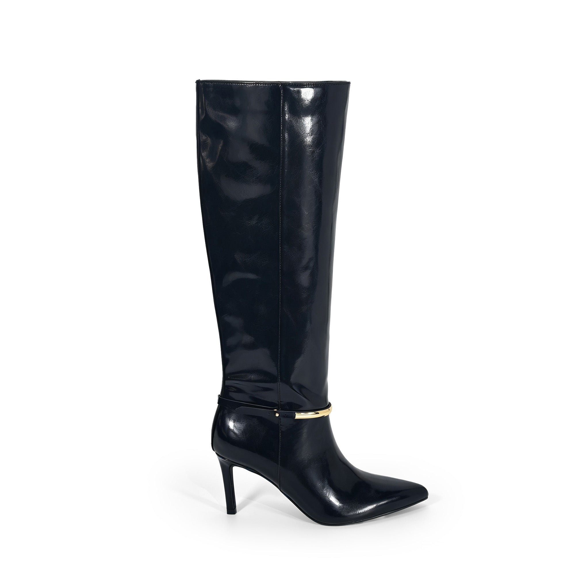 TAMSYN-1 RING CALF LENGTH SHAFT BOOTS BLACK