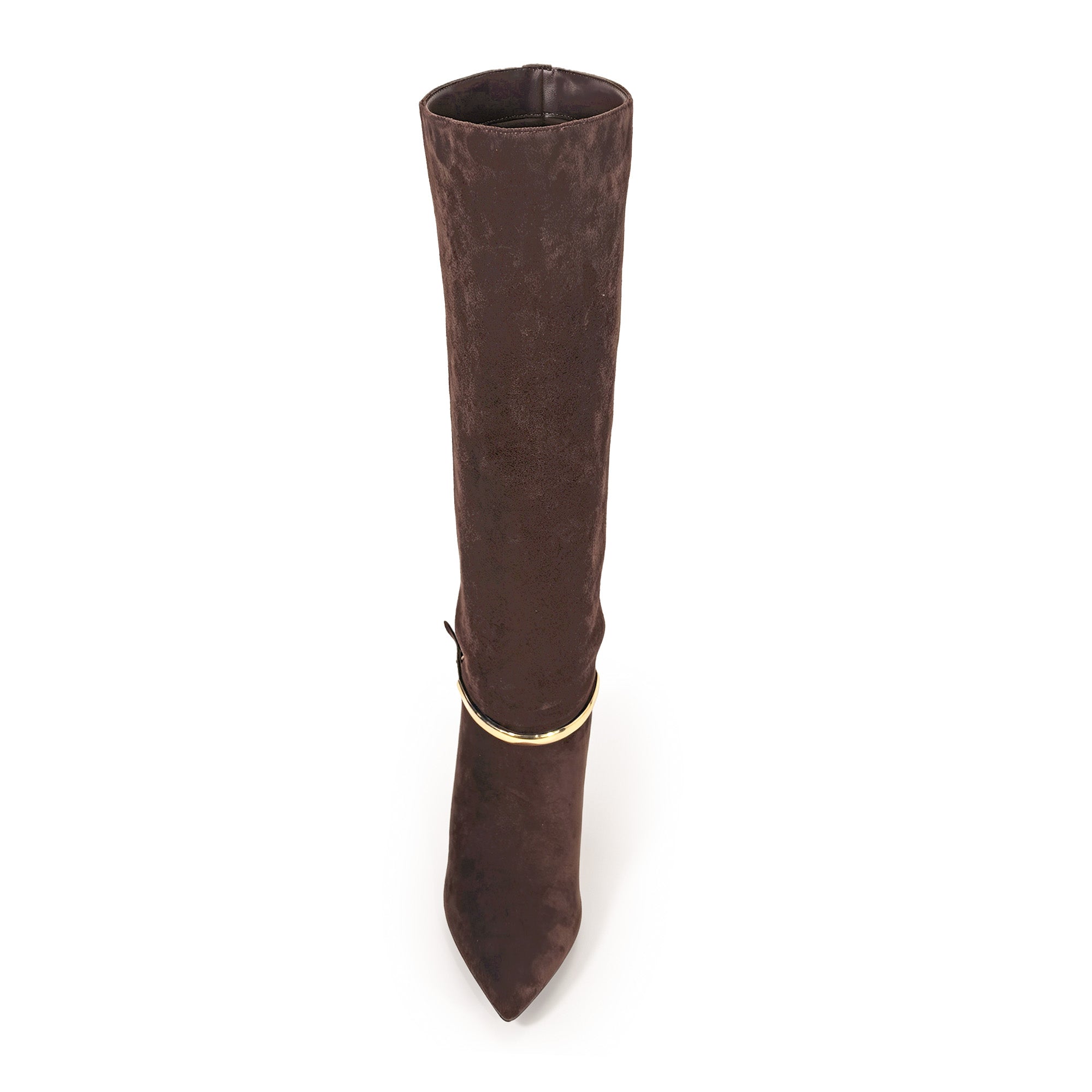 TAMSYN-1 RING CALF LENGTH SHAFT BOOTS CHOCOLATE SUEDE