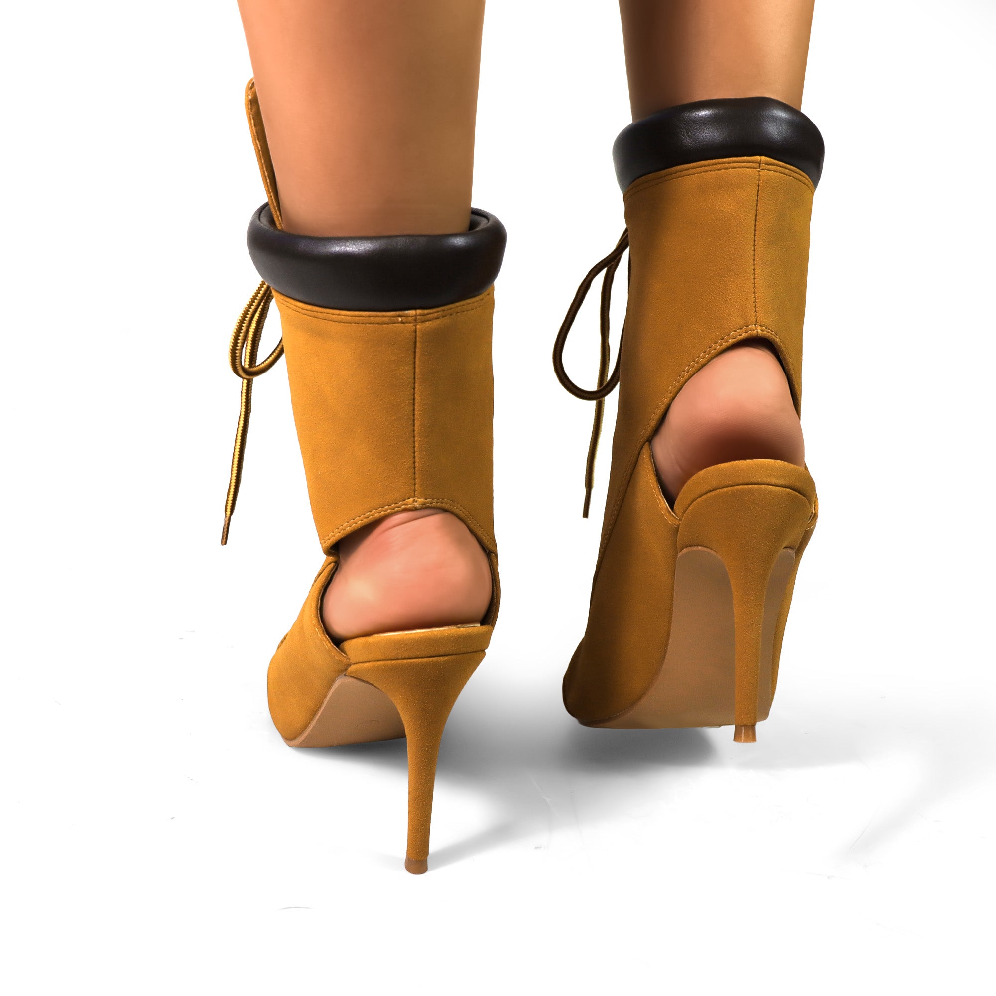 TESS-2 POINTED TOE  ANKLE HIGH W/STILETTO HEEL CAMEL