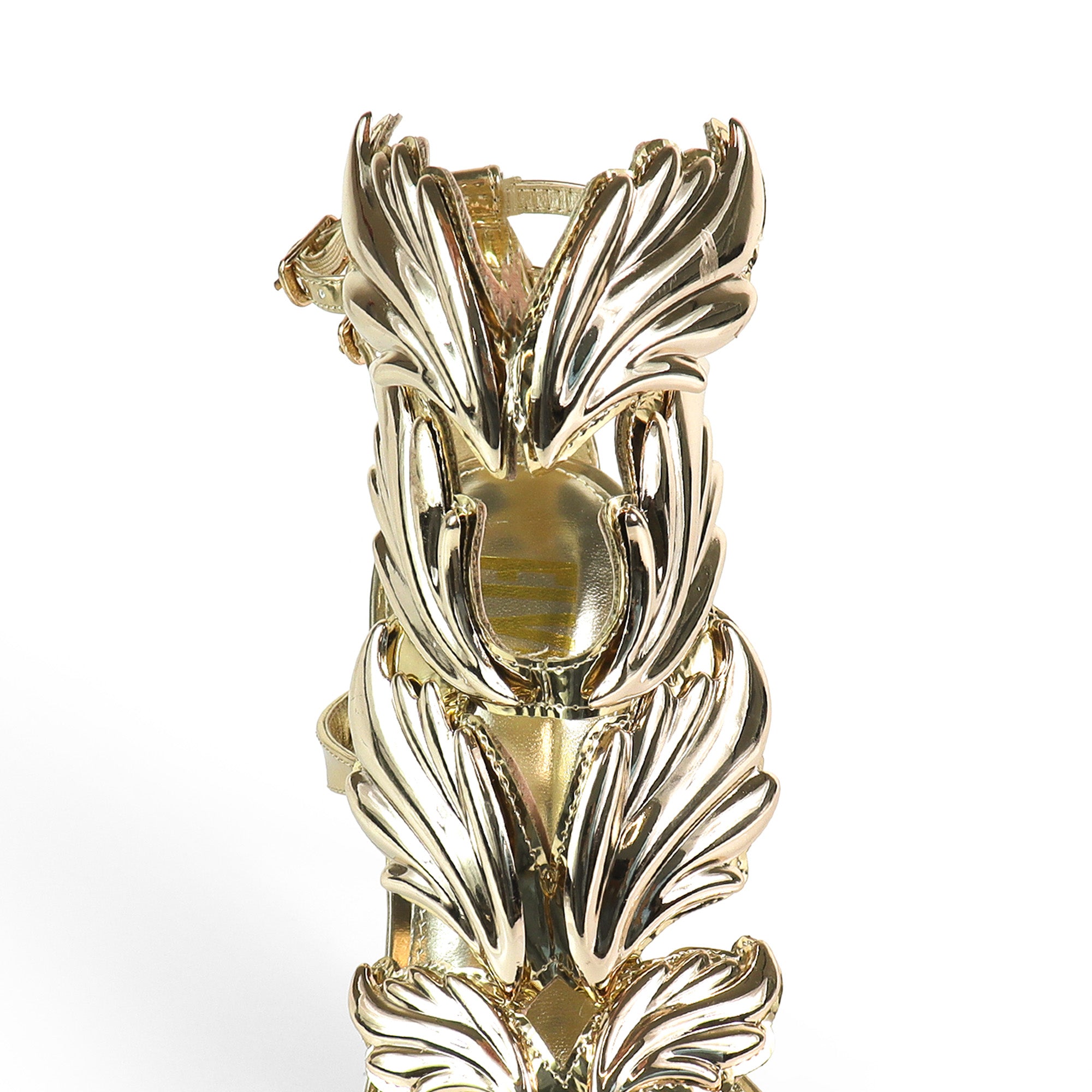 TISHA-151 HEEL WITH WING DESIGN GOLD