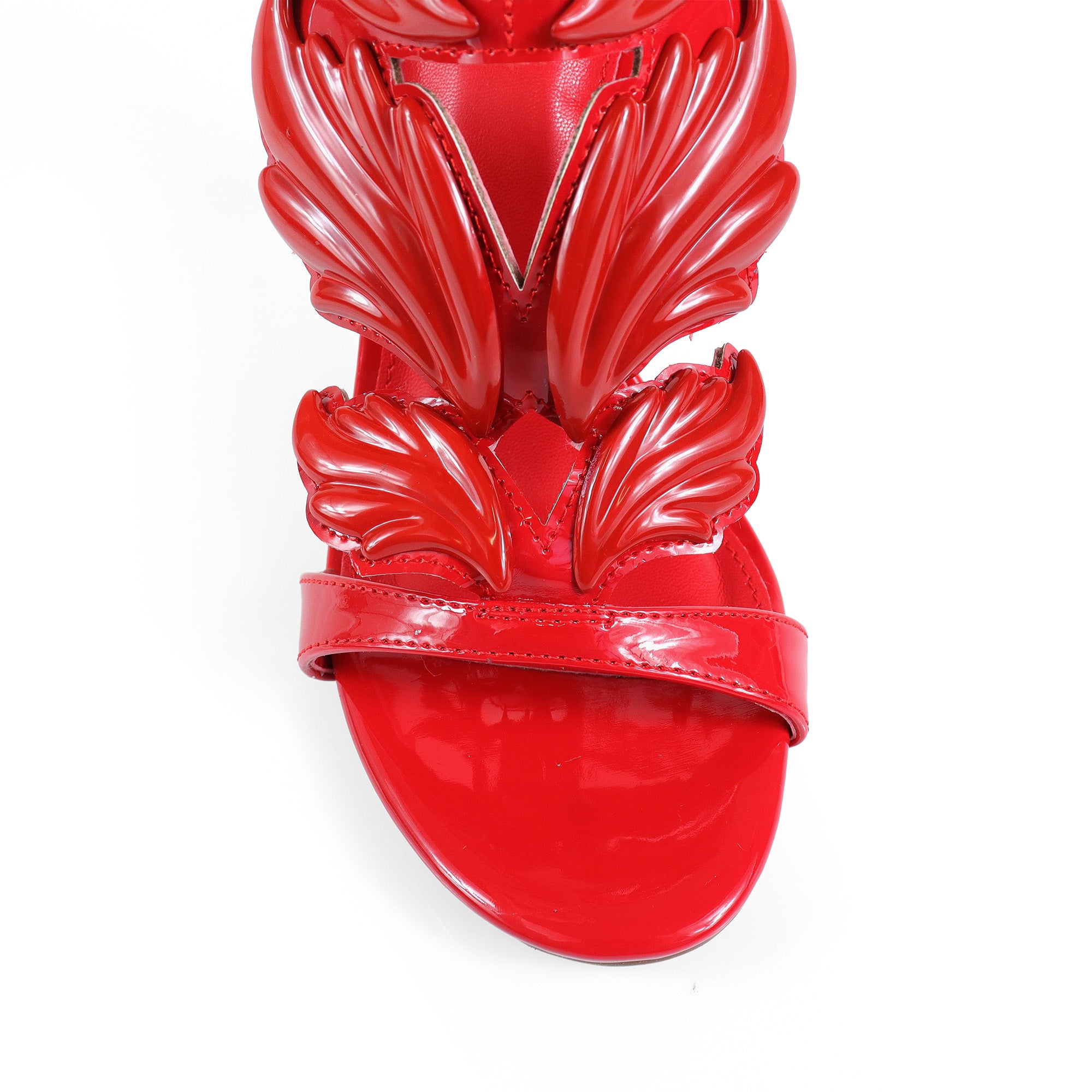 TISHA-151 HEEL WITH WING DESIGN RED