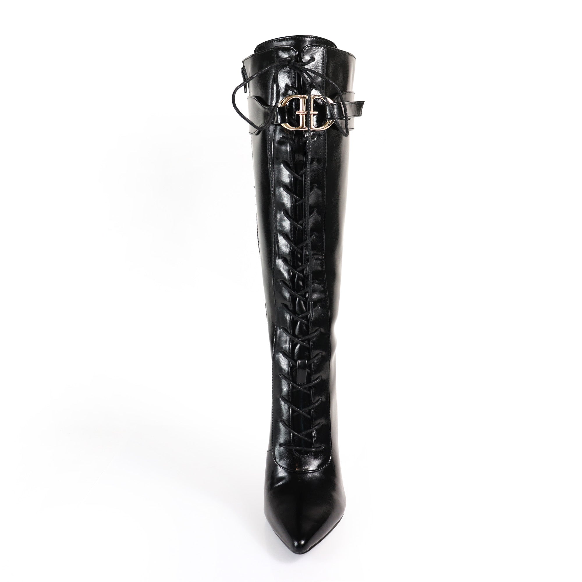 USHA-1 LACE UP BIKE W/ HEEL BLACK