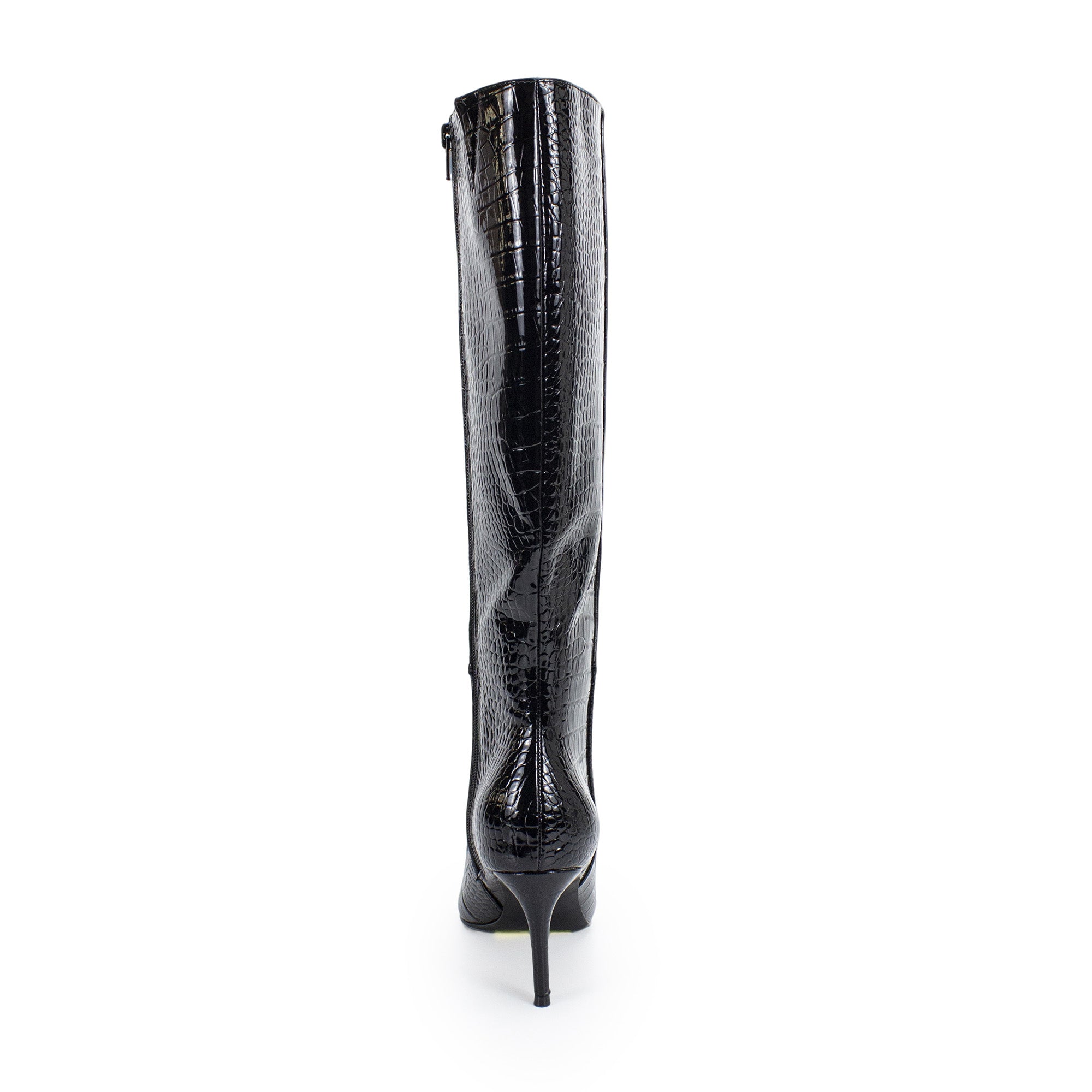 VANESSA-3 KNEE HEIGHT BOOTS BLACK CROC