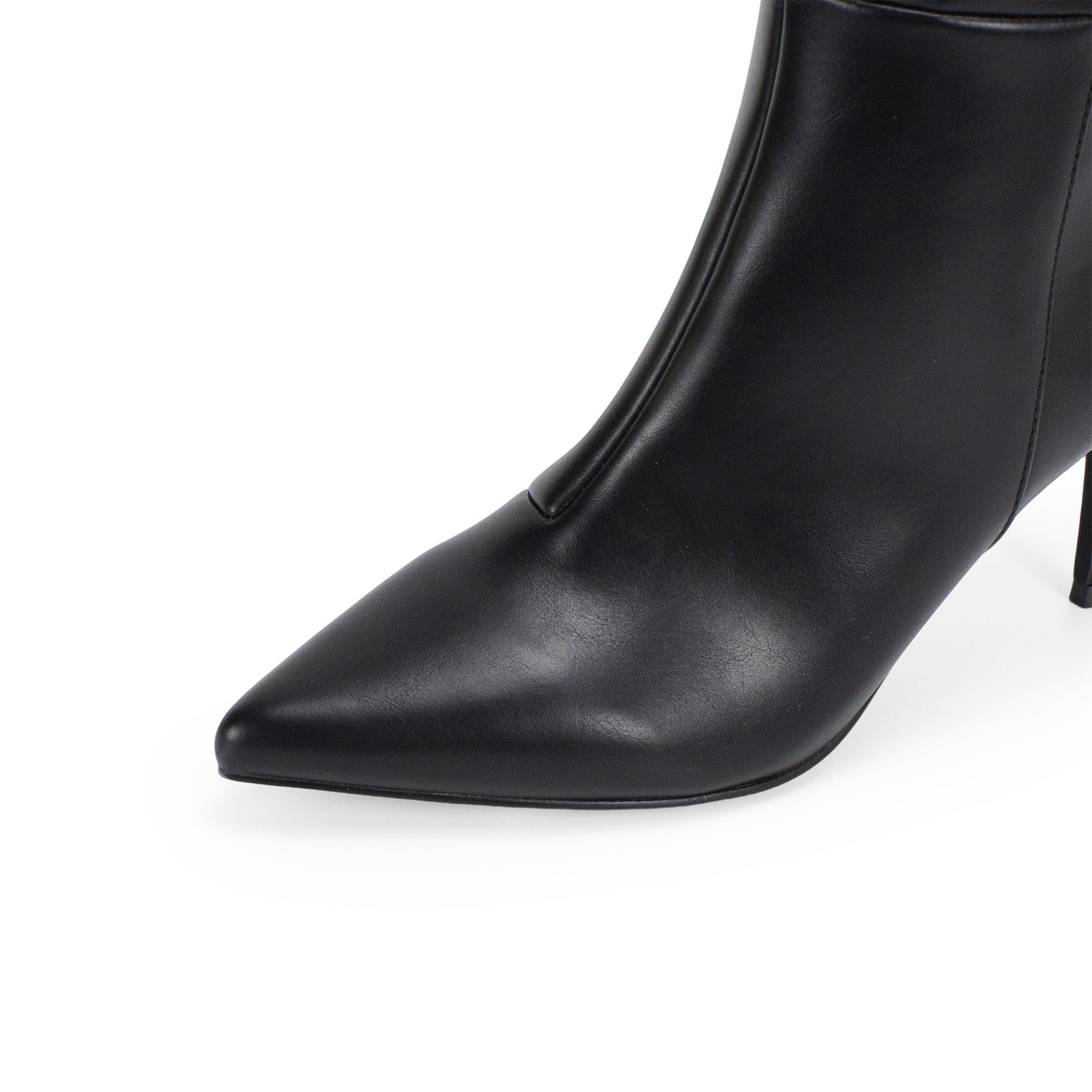 VANESSA-3 KNEE HEIGHT BOOTS BLACK BLACK PU