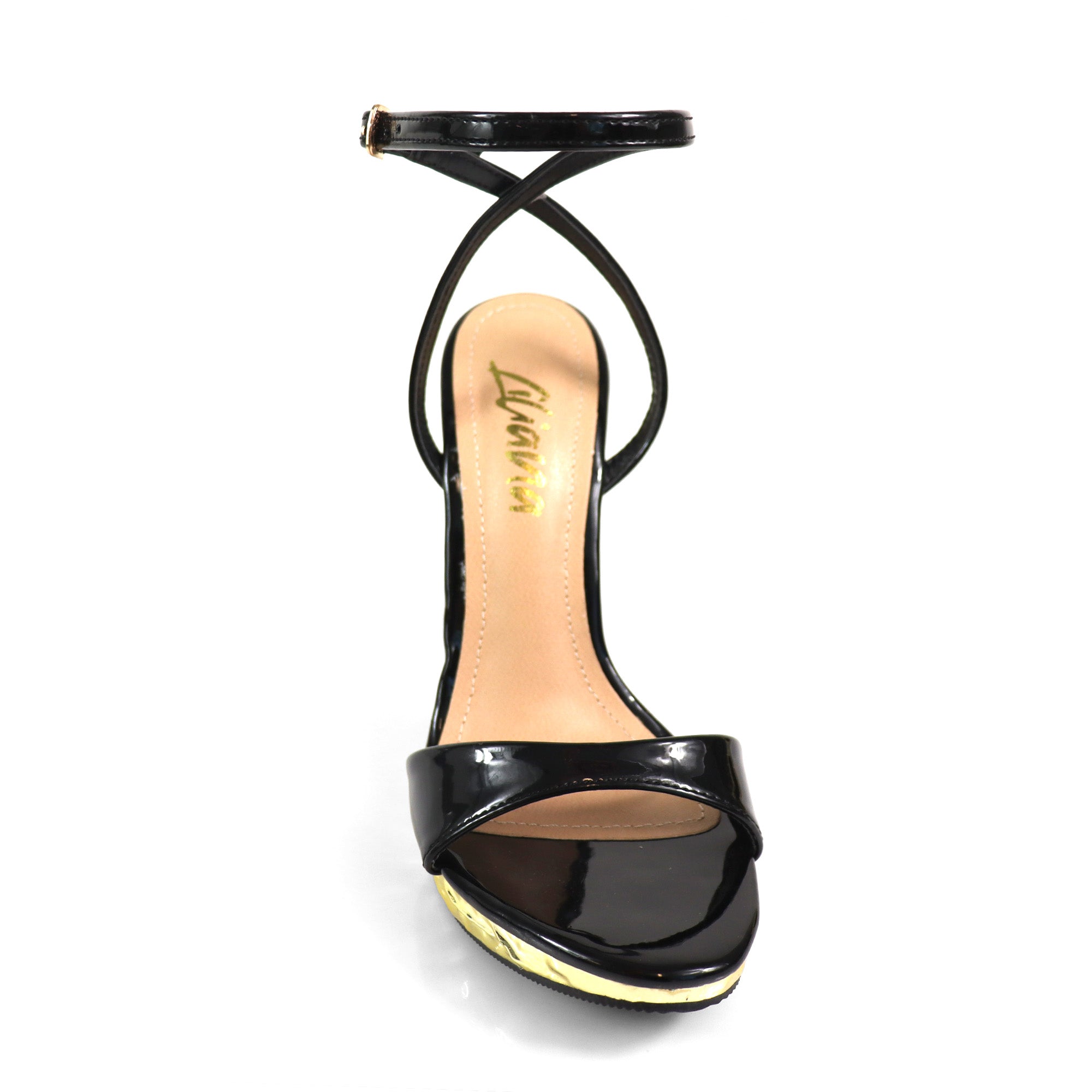 ZILLIE-1 CRIS-CROSS STARP SANDAL WEDGE BLACK